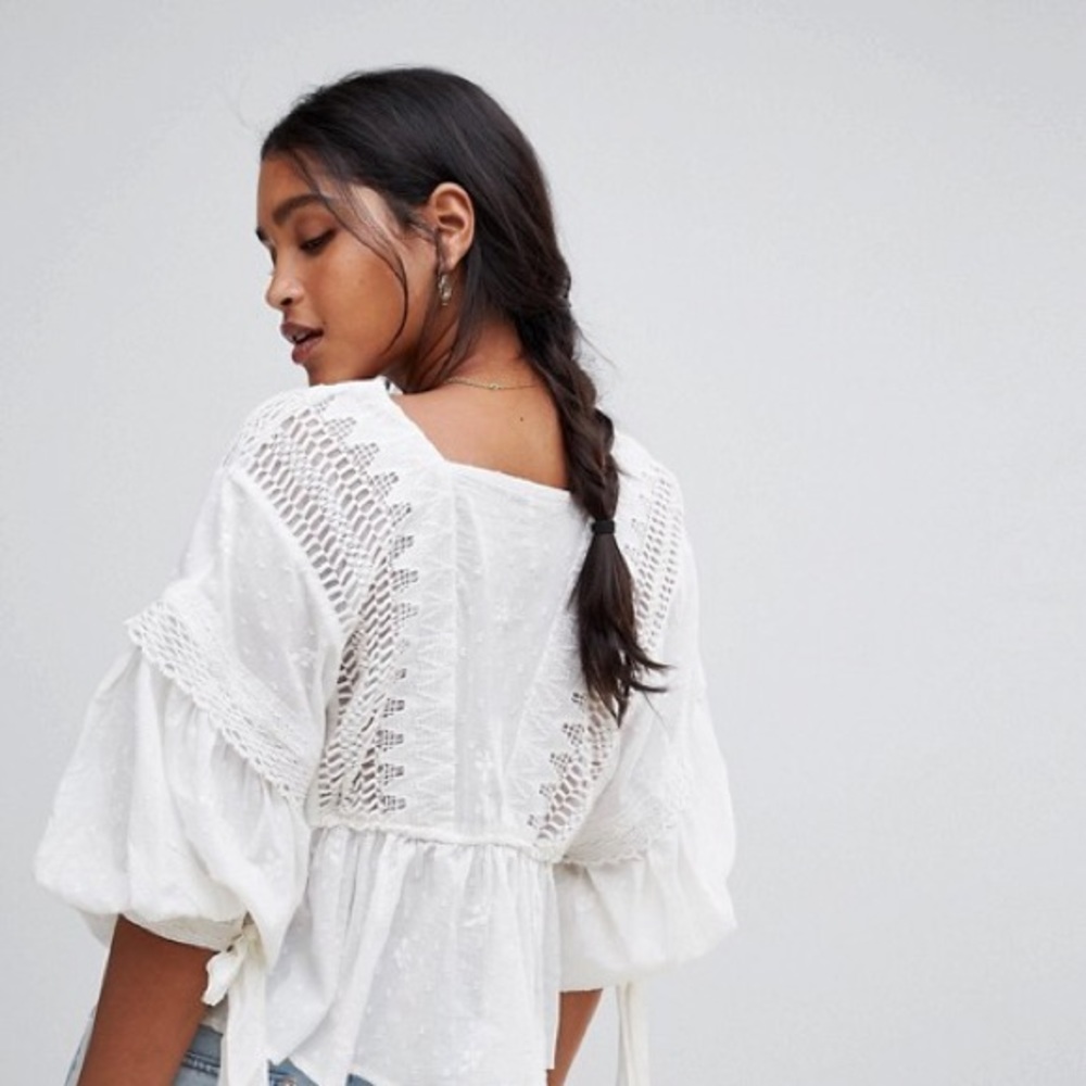 Free People Drive You Mad puff sleeve blouse - Picture 9 of 10